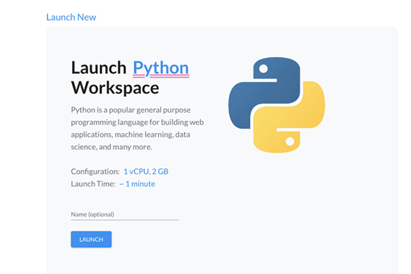 Creating a personal Nimbus workspace and opening the coding editor