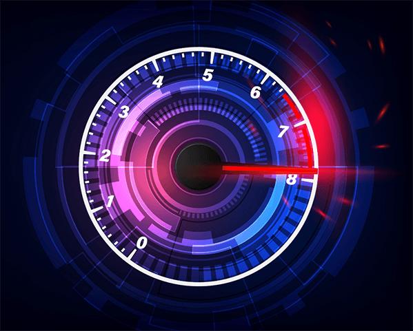 A speedometer accelerating, representing the byteXL Career Accelerator Program
